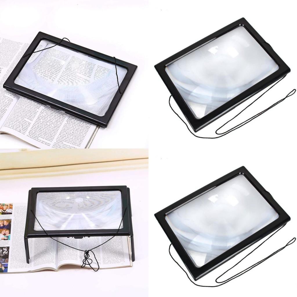 Foldable Portable A4 Rectangular 3x Reading Magnifying Glass With Led Light For Elderly Reading Gift