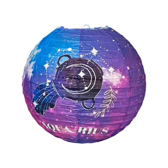 Papírový lampion s vesmírnou tématikou, lampion souhvězdí, lampion v čínském stylu k zavěšení, kulatý lampion, stropní dekorace na párty, narozeniny, dekorace do pokoje