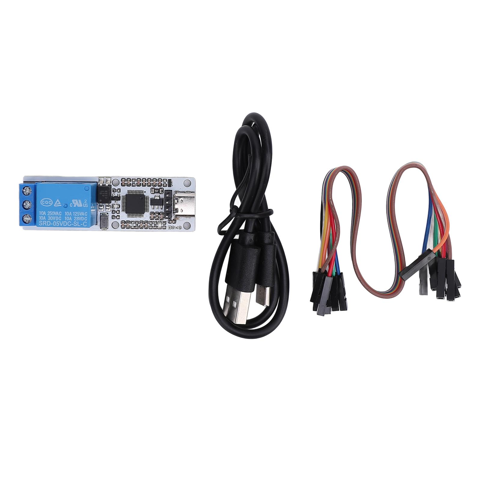 

1 Channel Relay Module USB to Serial Control Module with Type C Interface Overcurrent and