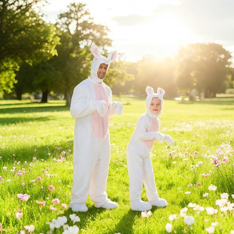 Kids Halloween Costume Plush White Rabbit Outfit Stage Performance Sleepwear Toddler Animal