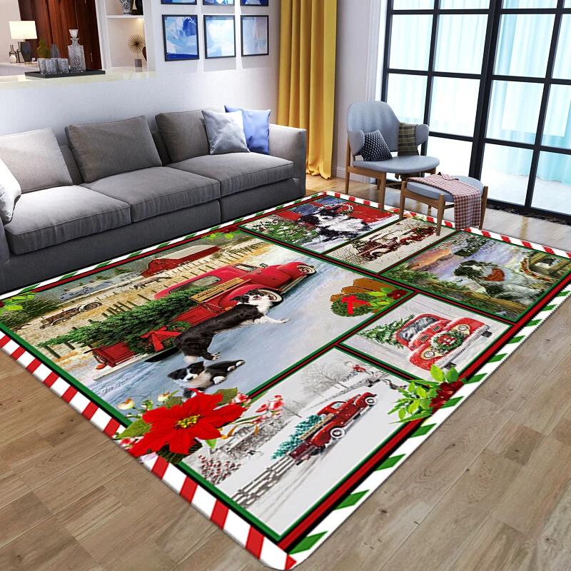 Cartoon Snowman Carpet Merry Christmas Area Rug For Living Room Bedroom Bedside Decor Home Entrance Door Mat Anti-slip Floor Mat