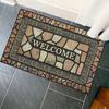 Stone Pattern Welcome Mat - Natural Rock Texture Rug for Indoor & Outdoor Entryway , Non-Slip Machine Washable Decor Carpet