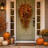 Fall Entryway Hanging Basket Faux Floral Swag Autumn Harvest Door Orange Gold Porch Decor