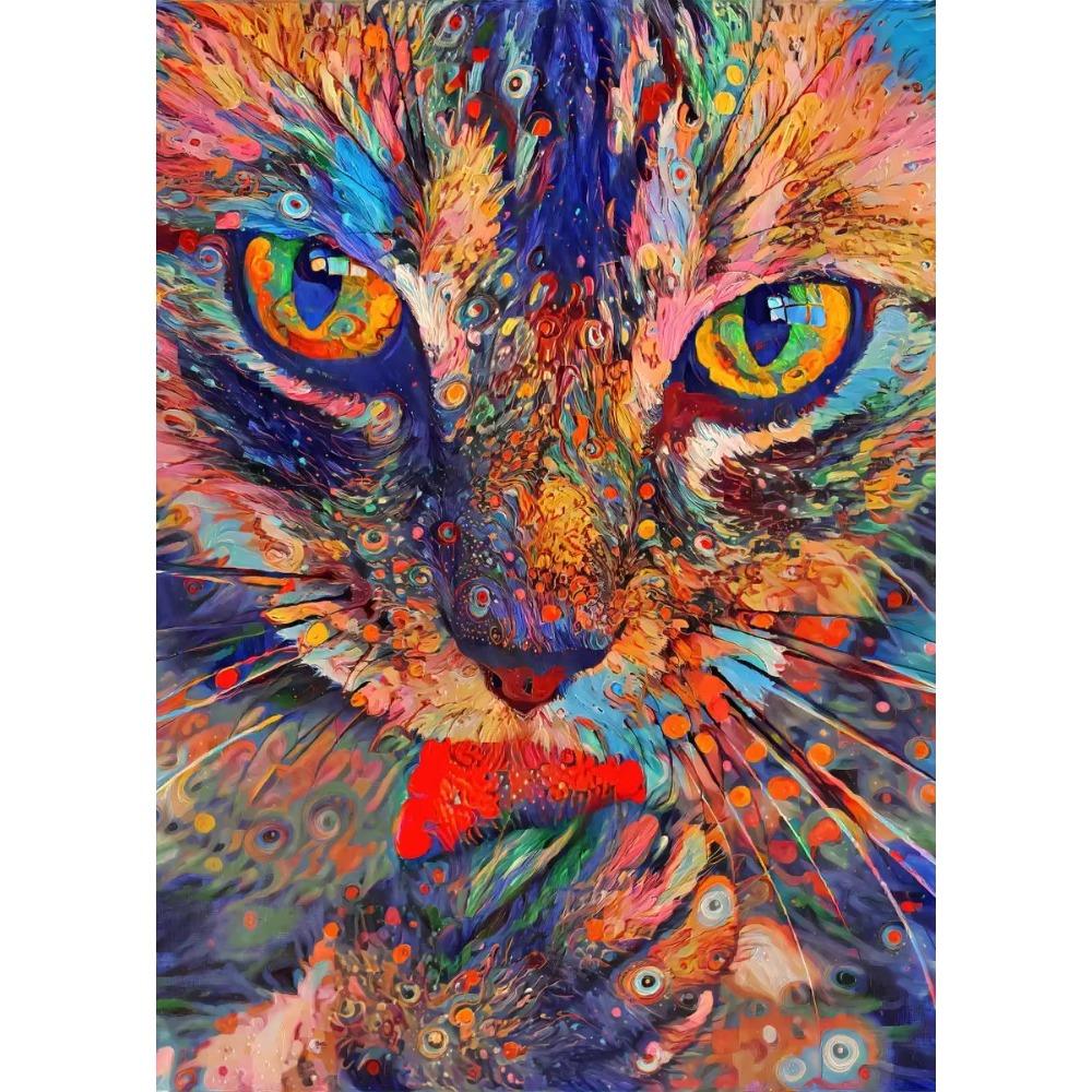 Canvas Abstract Animals Lion Tiger Cat Colour Retro Wall Decoration Pictures Living Bedroom Decor Posters