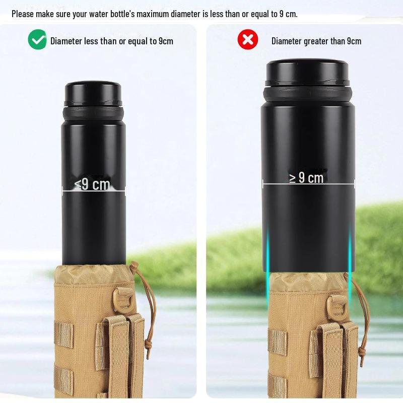 Přenosná sada MOLLE šálek na čaj a láhev na vodu na cestování