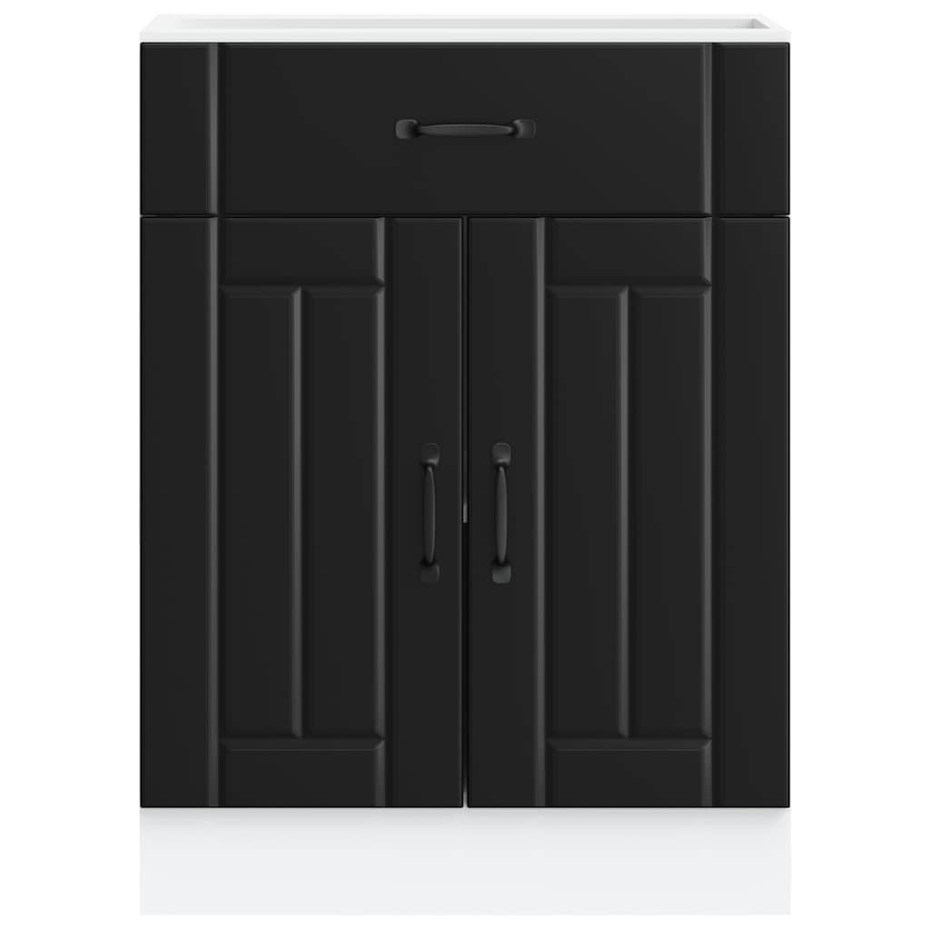 vidaXL Küchen-Unterschrank Lucca Schwarz Holzwerkstoff