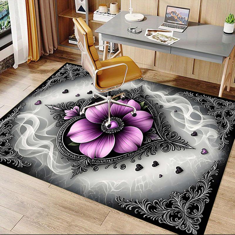 1PC Floral Heart Anti-slip carpet, suitable for Office, bedroomand playrooms. It can also be used as a sofa footrest cover-R18