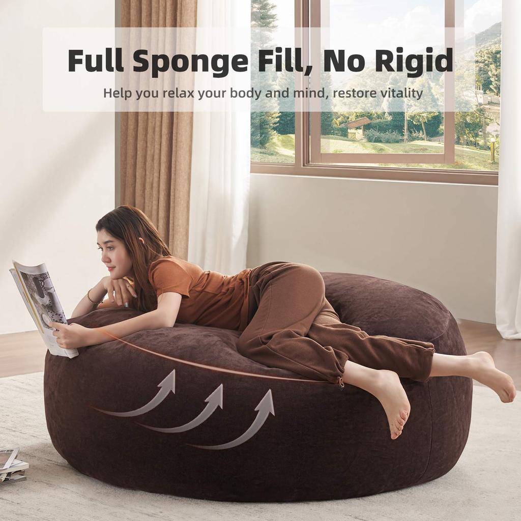 5FT Bean Bag, Bean Bag Chair, Sofa for Adults, Soft and Comfortable Reading Chair, Suitable for Bedrooms, Balconies and Other Places