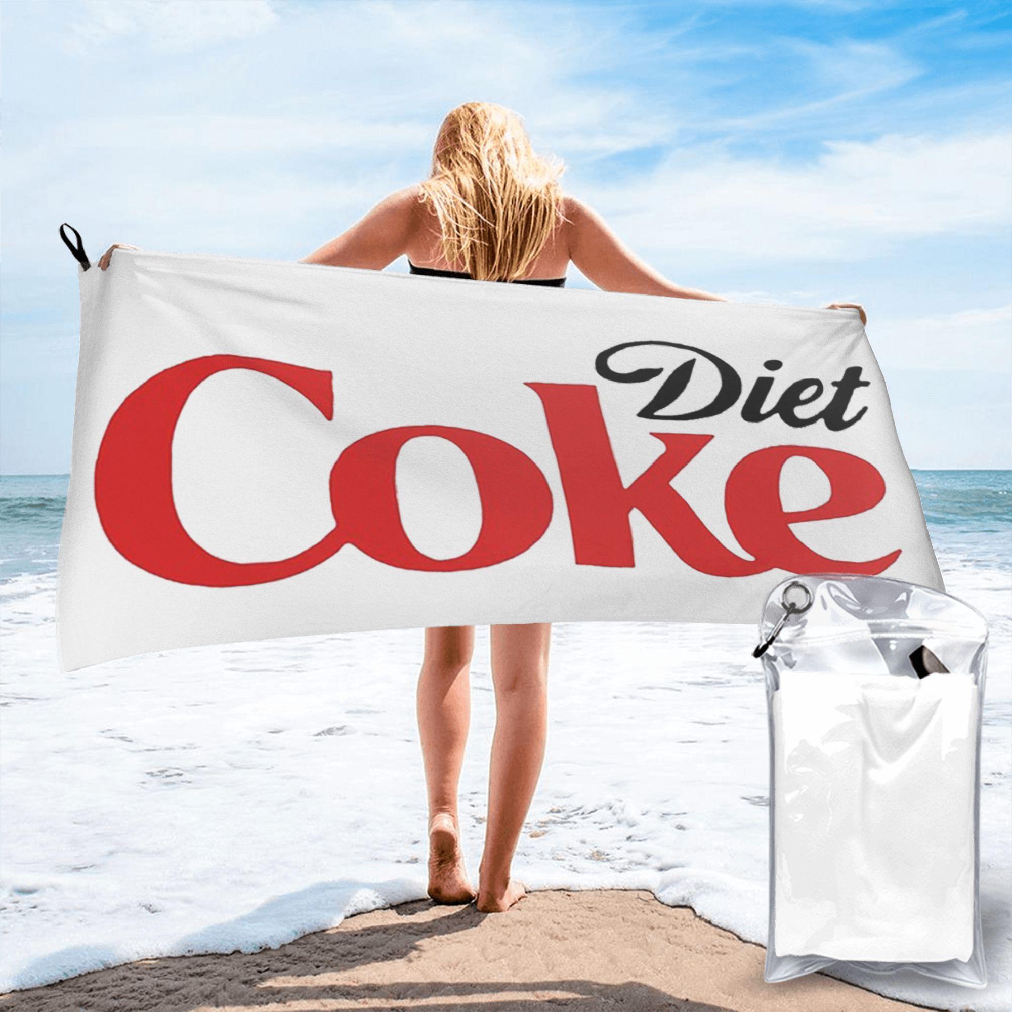 Coke Funny Lover Diet Beach Towel Soft Microfiber Quick Dry Absorbent Quick Towels For Pool W30*H60(CM)