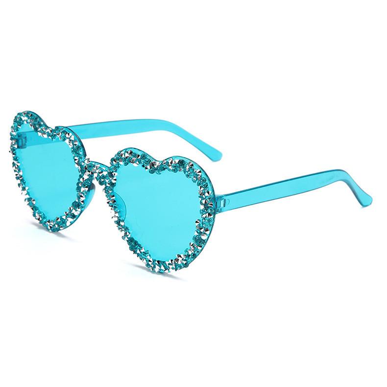 New Unisex Heartshaped Clear Jelly Sunglasses With Handmade Rhinestones For Summer Parties