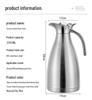 European Style 2L Vacuum Insulated Stainless Steel Thermos Coffee Pot