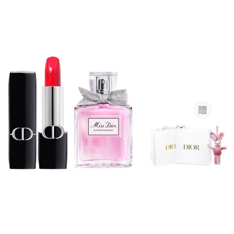 DIOR Perfume Satin 520# Romantic Rose Pink + Flower Eau de Toilette 30ml синий