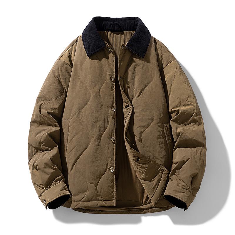 Men's 90% Down Jacket - 2025 Winter Retro Lapel Style, Warm & Lightweight Loose Coat