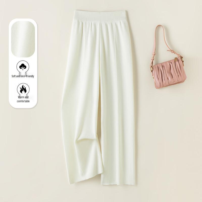 

Женские повседневные брюки широкого кроя с высокой посадкой, вязаные, из смесовой шерсти XL