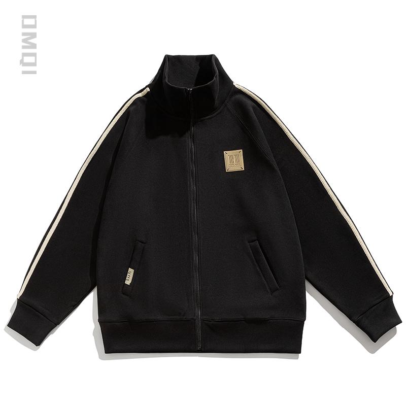 

Men s Heavyweight Double-Sided Fleece Stand Collar Hoodie - Thick, Loose, Plus Size, Casual Outerwear for Spring/Autumn L 110-130 jin чорний