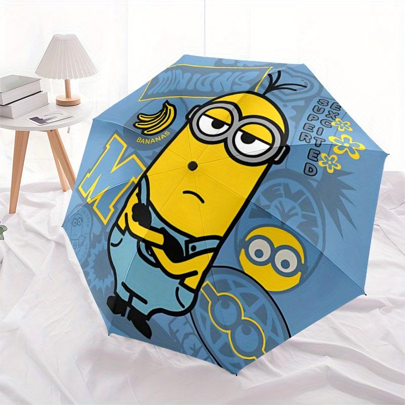 1pz Ombrello Automatico Apri/Chiudi Minions Robusto Telaio in Ferro, Ombrello da Viaggio Compatto - Regalo Perfetto per Donne, Uomini a0829120