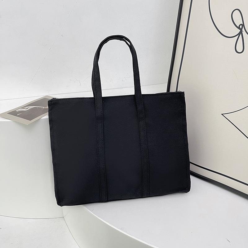 

Универсальная большая холщовая сумка-тоут в японском и корейском стиле для женщин чёрный