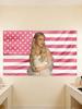 2D Print Freya Tapestry, Zombies 4 Nova Wava Style, Pink Usa Flag Wall Art, Easy To Hang Decor For Home & Office