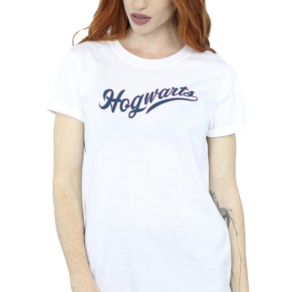 Harry Potter Womens/Ladies Hogwarts Writing Cotton Boyfriend T-Shirt