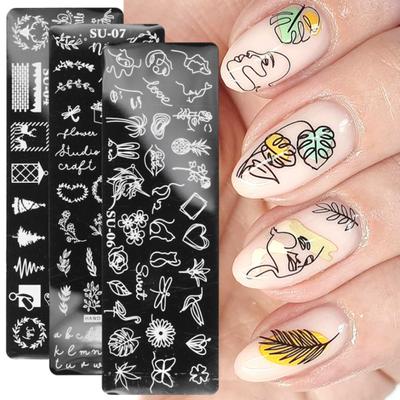 Nail Stamping Plates Human Face Design Multiple Pictures Solid Manicure Art Stainless Steel Printing Plate