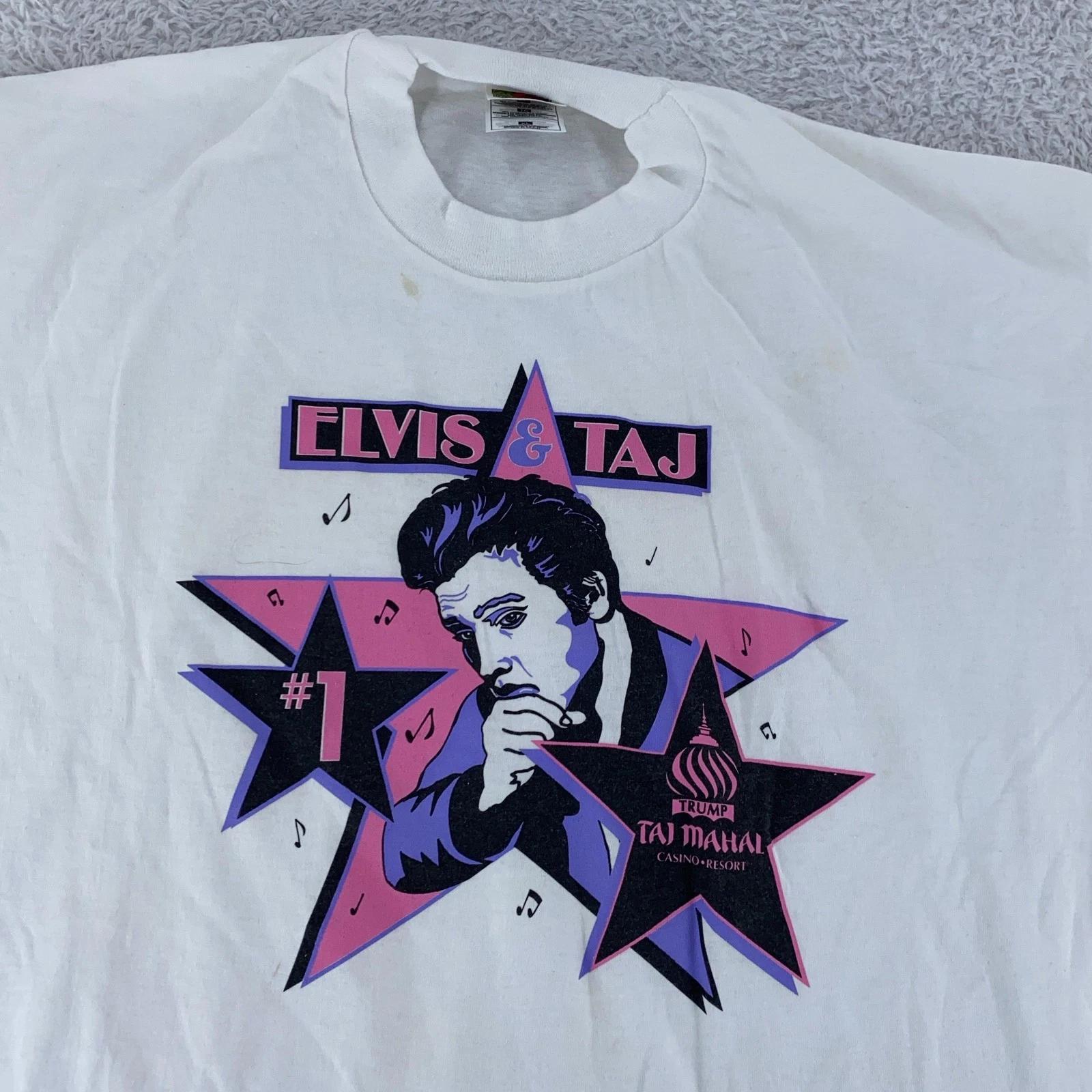 

Vintage Elvis Trump Taj Mahal Shirt Large Casino Resort Music Graphic 90s L