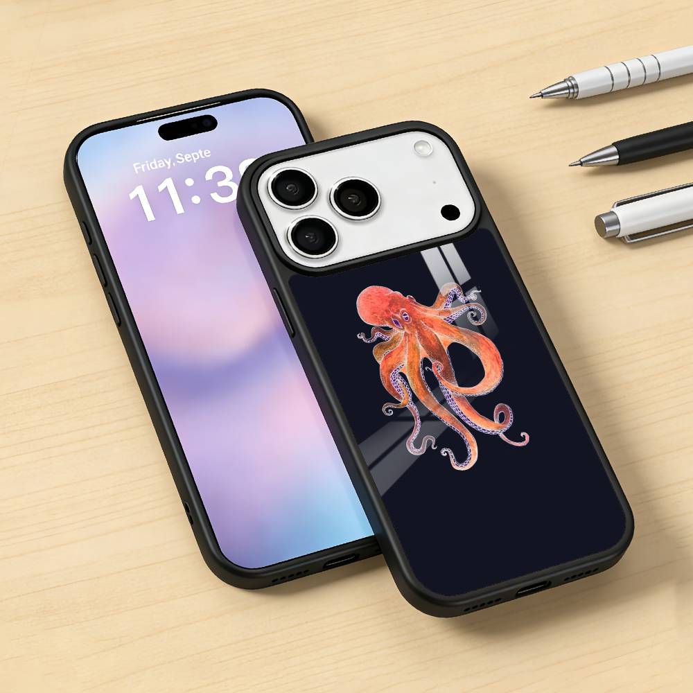 O-Octopus S-Sea Animals O-Ocean Phone Case For iPhone 17,16,15,14,13,12,Pro,Max For Magsafe Magnetic Wireless Charging