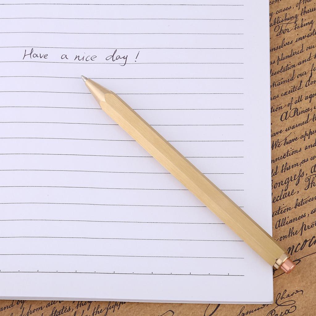 1PC Copper Brass Pen Spring Ballpoint Pen Writing Stationery   Supplies
