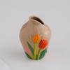 Wazon Reliefowy Trójwymiarowy Tulipany Vintage Ceramiczny Wazon Ręcznie Robione Akcesoria do Aranżacji Kwiatowych Dekoracja Domu