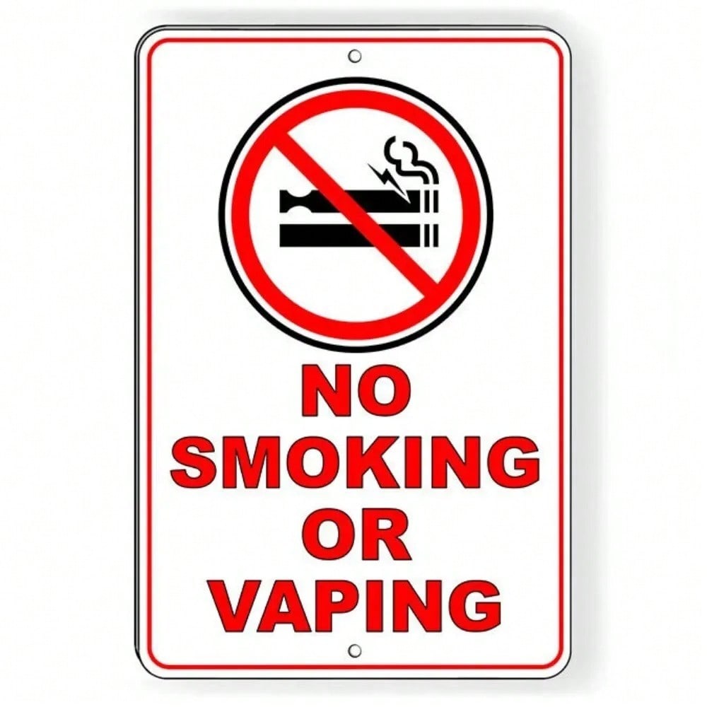 

No Smoking/Vaping Prohibition Sign - Lightweight Aluminum, Strict Enforcement, Violators Cited , Great for Indoor/Outdoor Area 20x30cm（7.8x11.8inch）