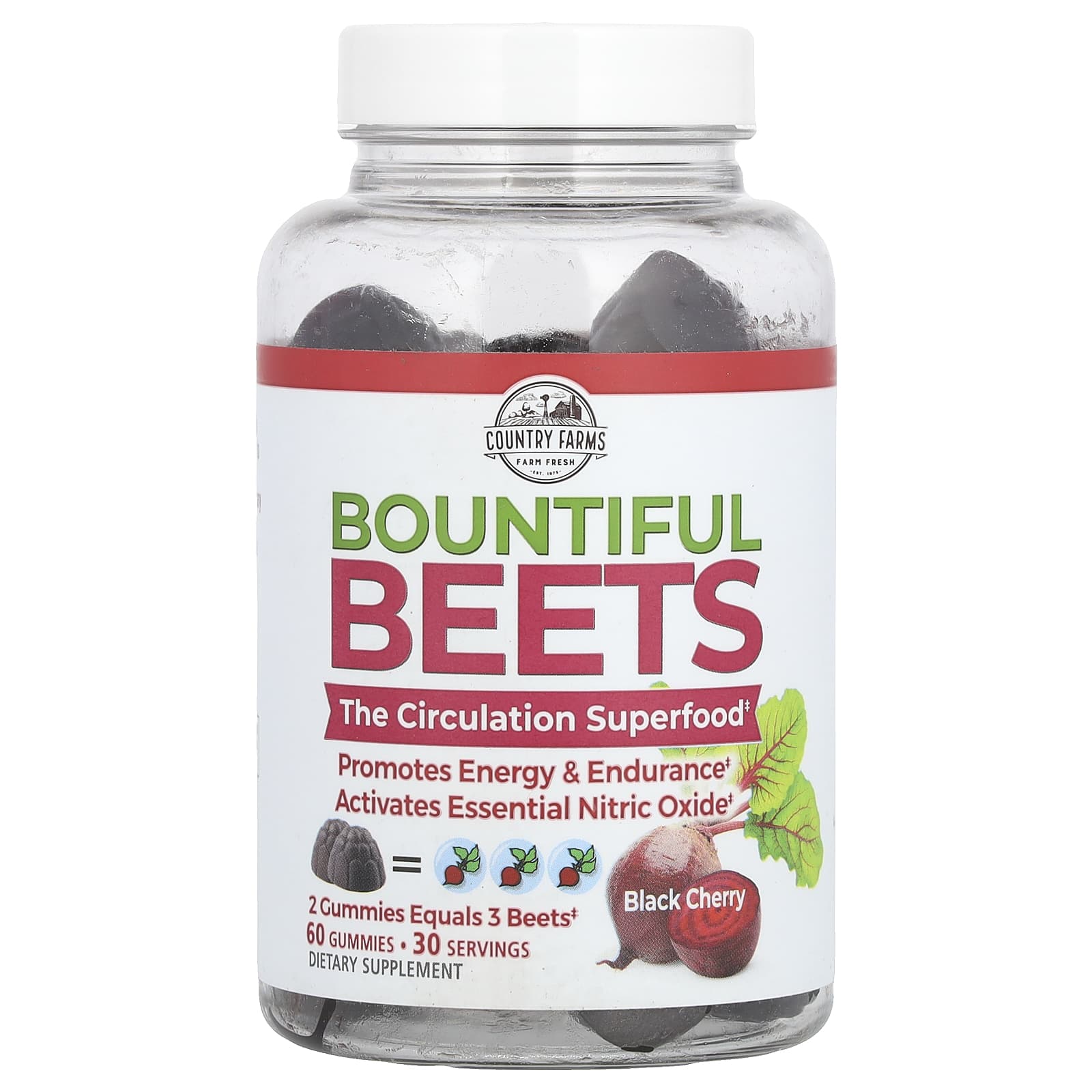 

Bountiful Beets Gummy Jelly, Black Cherry, 60 Gummy Jelly