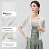 Women's Relaxed V-Neck Short Sleeve Knit Cardigan