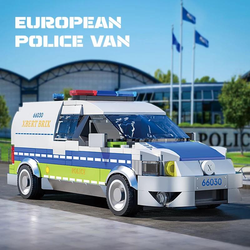 430PCS Europe Police Assault Vehicle Building Blocks City Police Patrol Car Model Bricks Educational Toys For Kids Holiday Gifts