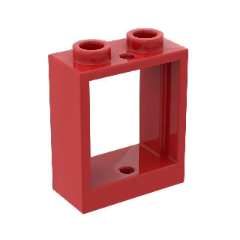 50g Raised 2-Hole Hollow Window Frame 60592 Base Compatible with LEGO MOC Bricks 50g (~49 pcs) красный