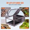 Tortoise Habitat Wooden Tortoise House Indoor & Outdoor 2-Room 38x24x13in