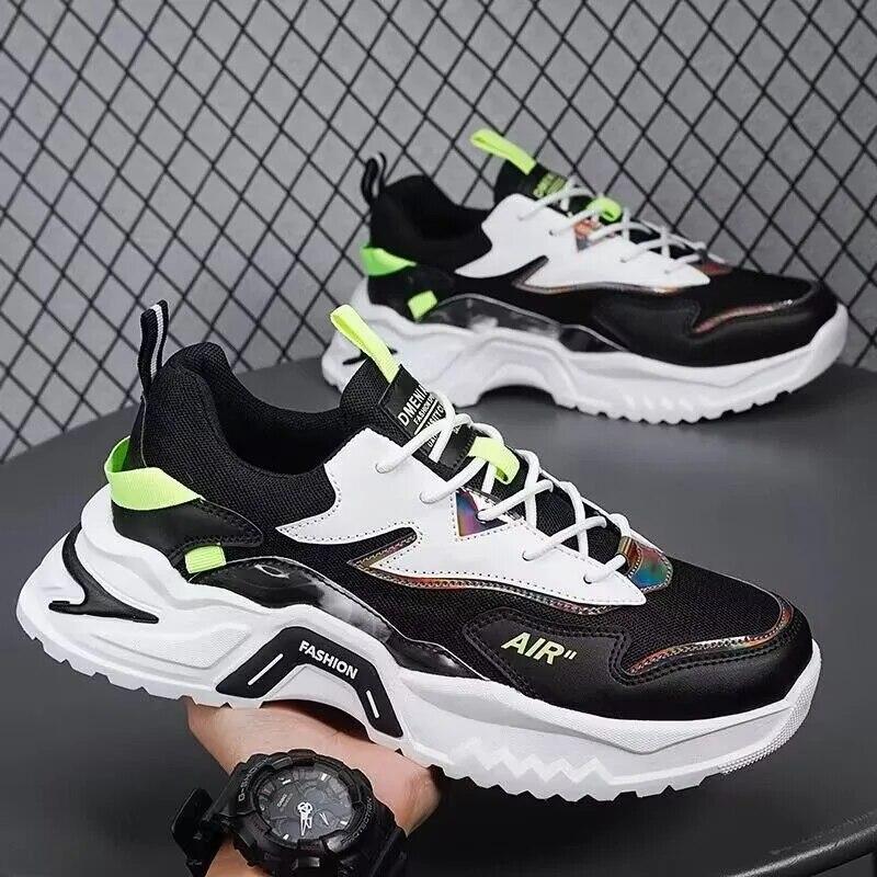 Men's Platform Casual Shoes Fashi Breathable Sneakers Summer Mesh All-match Running Shoe Heightening Shoes Tenis Masculino