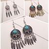 Retro Ethnischer Stil Traumfänger Blatt Quaste Feder Quaste Ohrringe