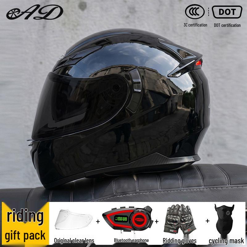 Bluetooth Smart Taillight Flip-Up Motorcycle Helmet for Men & Women - All-Season, Electric Vehicle, Off-Road