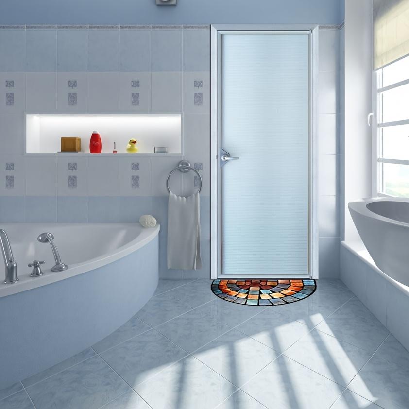 Chic Art Design Non-Slip Door Mat - Thick, Soft Polyester Carpet for Home Decor, Ideal for Porches & Living Rooms