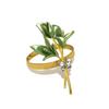 6pcs Green Gold Rhinestone Lily Napkin Rings Wedding Table Decor
