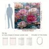 1pc Floral Shower Curtain Large for Lotus Pattern Bathroom Decoration Polyester Fabric with 12 Hooks 70. 8X70. 8 Inch