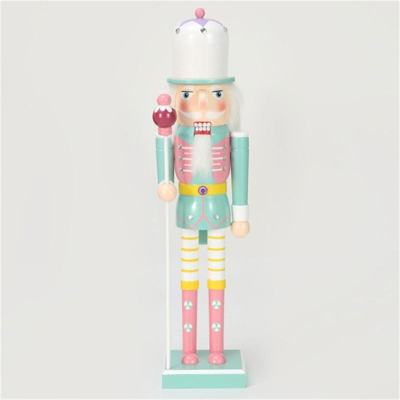 Dekorative Weihnachts-Süßigkeiten-Nussknacker-Soldaten-Ornament 25cm Holzmodell Zubehör für Zuhause Bar Bücherregal Partydekoration