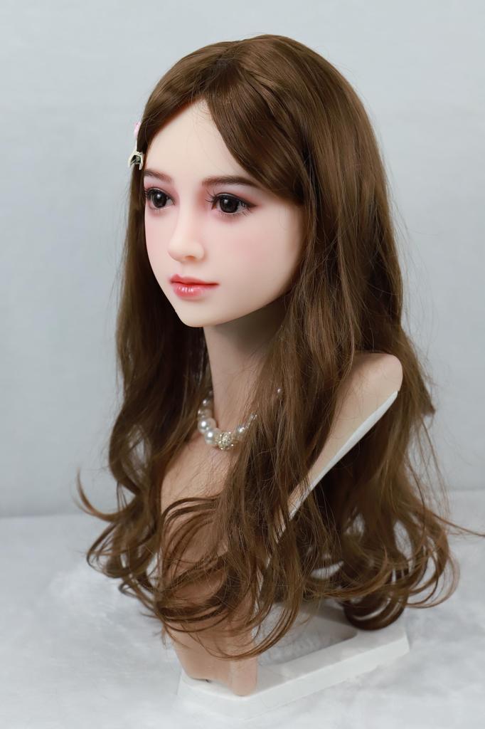 Figure Head TPE Head Wig 2 Connection Wig Type Brown Curls Not Only, High-quality Head, Only, Type, Methods, #363 - (stand Included)