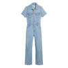 Womens/Ladies Denim Short-Sleeved Jumpsuit