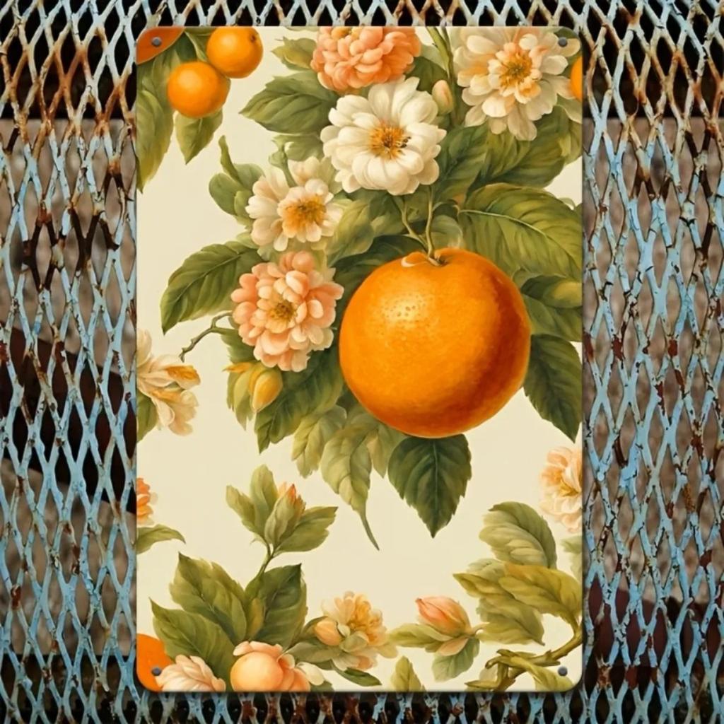 Petrichor Orange & White Floral Decor for Wall, Bedroom & Kitchen, Unique Floral Decor, Home & Garden Wall Art for Indoor & Outd