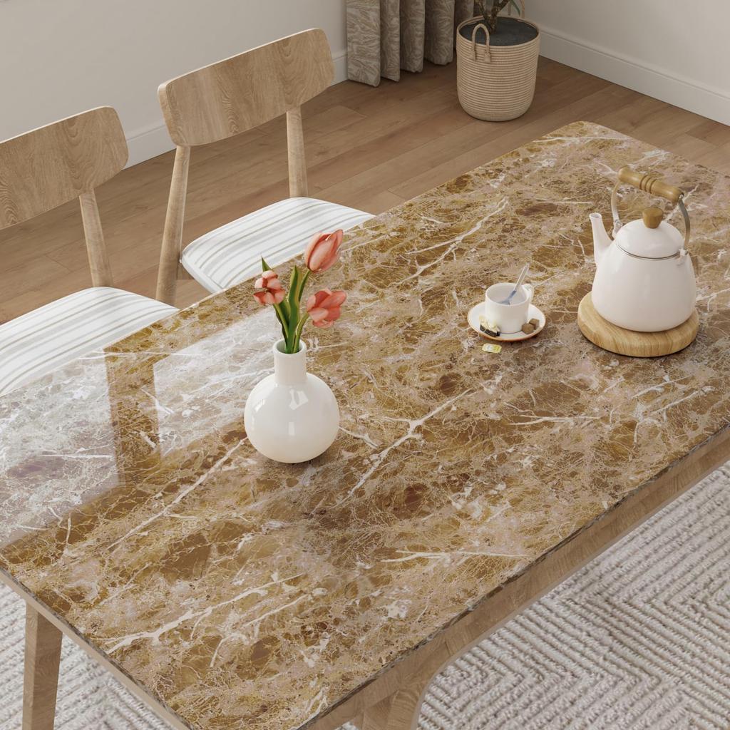 CRE8TIVE Marble-Look Wallpaper Sticker, Wall Sticker, Remake Sheet, Wall Sticker, Masking Tape, Brown, Glossy, Waterproof, Stain-Resistant, Heat-Resis