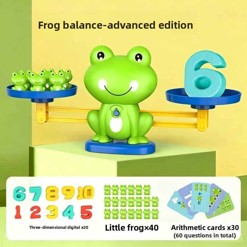 Stielspielzeug für Kinder Pädagogisches Gleichgewichtsspiel mit Fröschen und Zahlen