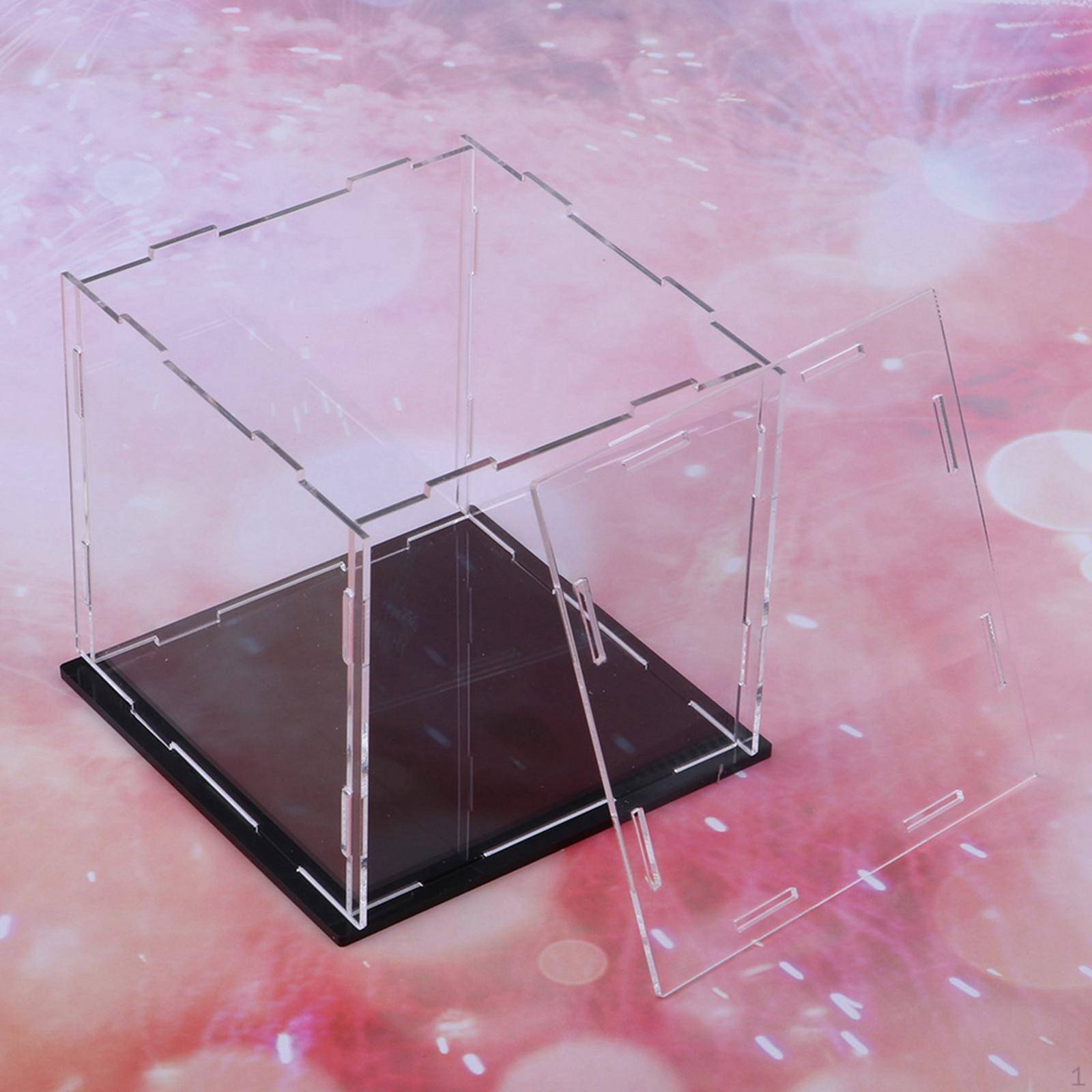 Acrylic Display Case Showcase Dustproof Holder Box for Doll Sculpture Jewellery Toy 16x16x19cm