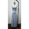 Women Sexy Off Shoulder Sequin Slit Floor Length Evening Party Gown