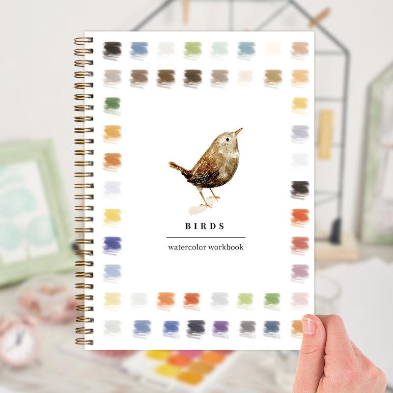 Watercolor Workbooks Beginner Friendly Birds Coloring Book Art Crafts Painting Supplies Water Color Book For Kids Adult Painting