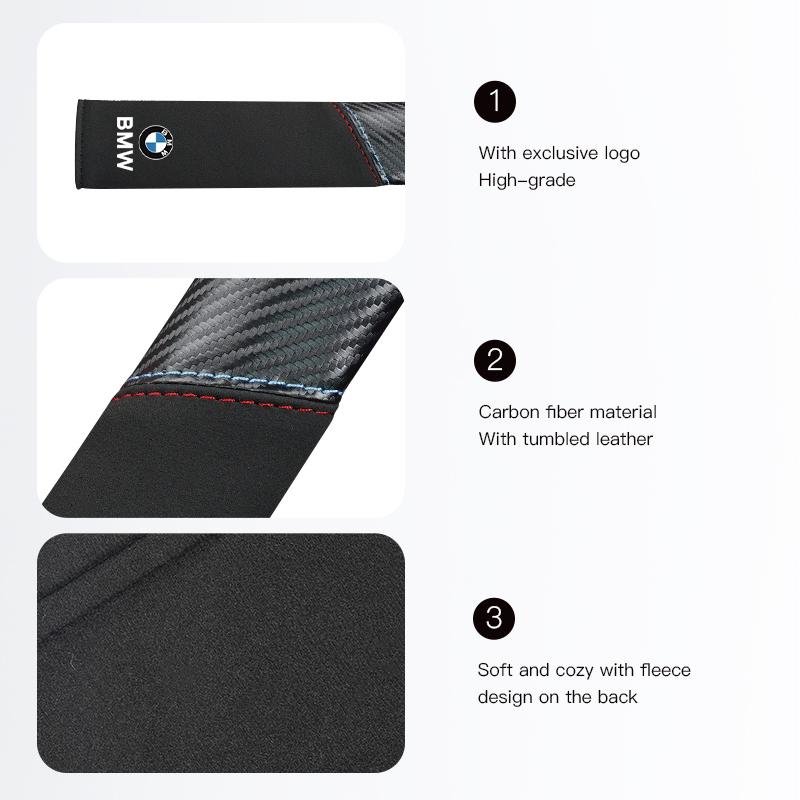 For BMW E46 E90 E60 F30 F10 E39 i4 X1 X2 X3 X5 X4 X6 X7 M3 M4 M5 G30 G20 520i Car Seat Belt Suede Cover Shoulder Protection Pad